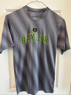 Holloway Gray Baylor Dotted Short Sleeve Tee with Green & Yellow Logo